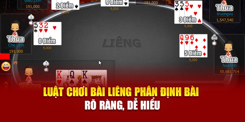 Luật chơi bài Liêng phân định bài rõ ràng, dễ hiểu
